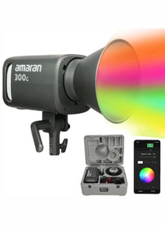 Aputure Amaran 300c RGBWW 300W LED Video Light – Full Color, 2500K-7500K CCT, Bowens Mount, CRI 95+, DC/AC Power, Silent Fan, Studio & Photography Lighting
