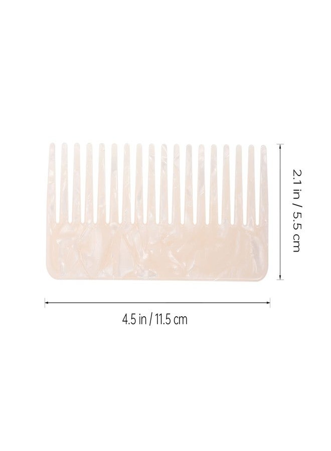 Beaupretty Tortoise Hair Detangler - Wide Tooth Comb for Thick Curly Wavy Wet Dry Hair - Acetate Pocket Comb - White - Image 2