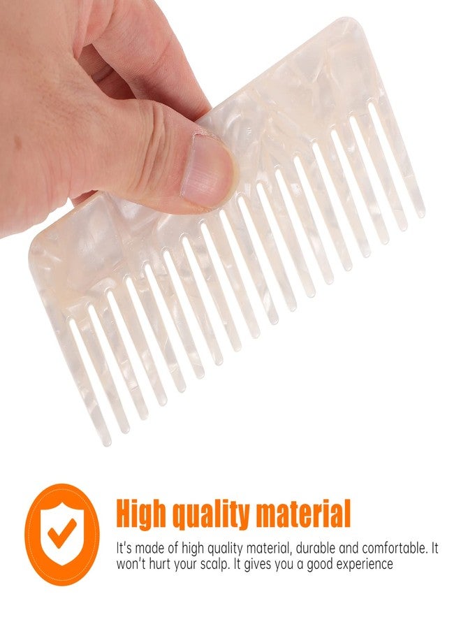 Beaupretty Tortoise Hair Detangler - Wide Tooth Comb for Thick Curly Wavy Wet Dry Hair - Acetate Pocket Comb - White - Image 4