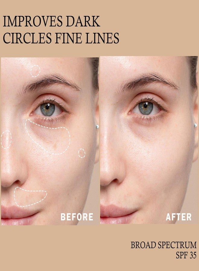 FREEORR Mineral Sunscreen Eye Cream, SPF 35 3-in-1 Tinted Eye Cream Under Eye Corrector or Smooth Eyelines Cover Dark Circle, Fine Lines Puffiness and Bags, Anti-Aging Sunscreen Concealer-01 Light - Image 3