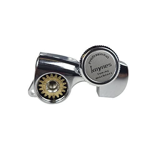 Kaynes Guitar Locking Tuners – 18:1 Chrome Silver Lock String Tuning Keys Pegs Machine Heads Tuners for Strat Tele ST TL LP SG most Electric or Acoustic Guitars (6 Inline for Right, Chrome) - Image 3
