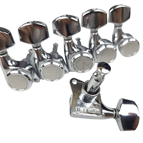 Kaynes Guitar Locking Tuners – 18:1 Chrome Silver Lock String Tuning Keys Pegs Machine Heads Tuners for Strat Tele ST TL LP SG most Electric or Acoustic Guitars (6 Inline for Right, Chrome) - Image 4