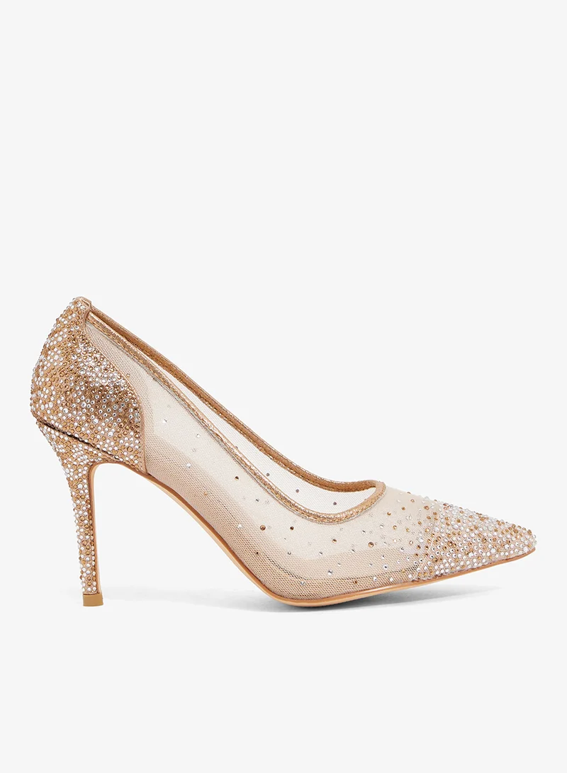Ella Limited Edition gold mesh pump with stones