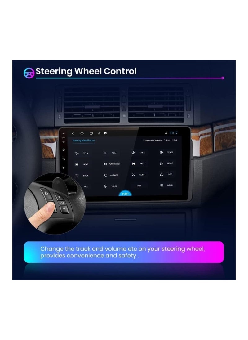 SHEZA STAR Android Car Stereo for BMW E46 1998 1999 2000 2001 2002 2003 2004 2005 4GB RAM 64GB ROM 9 Inch Support Apple Carplay, MirrorLink WiFi BT, IPS Touch Screen with AHD Camera Included  - Image 5