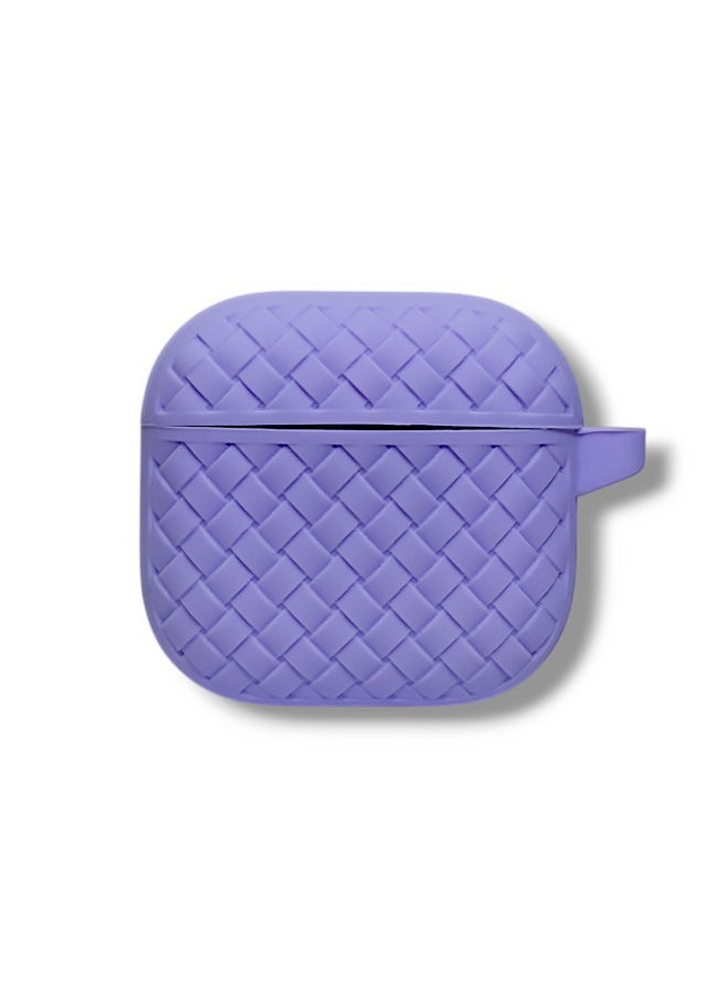 Generic - AirPods 4 Silicone Case with Stylish Ribbed Design - Light Purple - Image 1