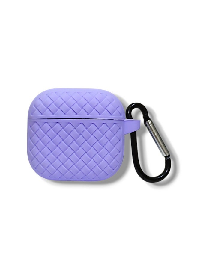 Generic - AirPods 4 Silicone Case with Stylish Ribbed Design - Light Purple - Image 1