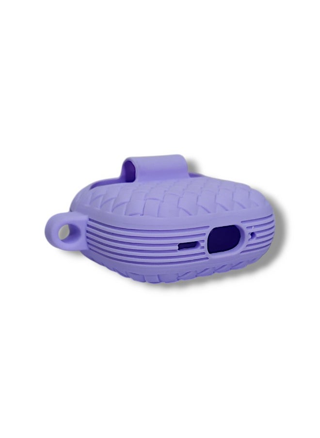 Generic - AirPods 4 Silicone Case with Stylish Ribbed Design - Light Purple - Image 1