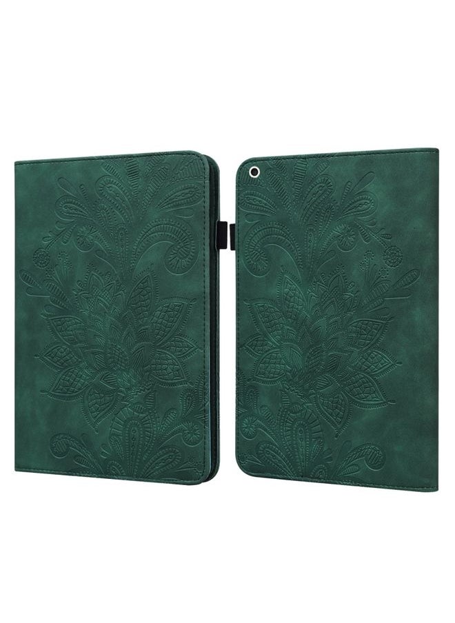 HuHa - Case Cover Lace Flower Embossing Pattern Horizontal Flip Leather Case with Holder & Card Slots & Wallet & Photo Frame & Sleep / Wake-up Function For iPad Pro 10.5 2017 / 10.2 2019 Green - Image 1