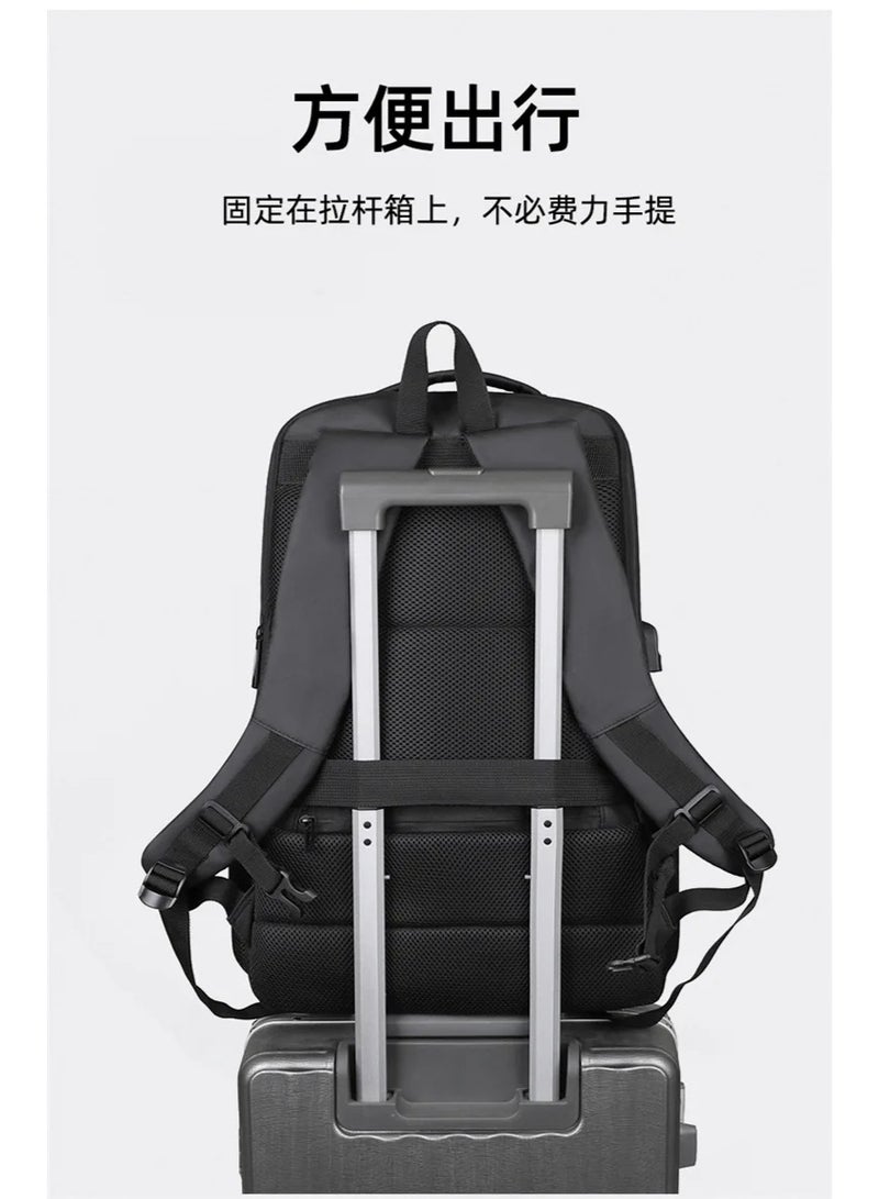 حقيبة ظهر متعددة الوظائف مقاومة للماء وقابلة للتوسيع وتخزين الأحذية وحقيبة ظهر عمل وكمبيوتر محمول مقاس 17 بوصة بسعة كبيرة - Image 5