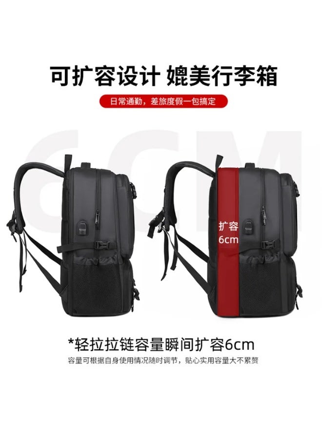 حقيبة ظهر متعددة الوظائف مقاومة للماء وقابلة للتوسيع وتخزين الأحذية وحقيبة ظهر عمل وكمبيوتر محمول مقاس 17 بوصة بسعة كبيرة - Image 3