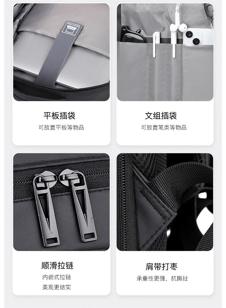 حقيبة ظهر متعددة الوظائف مقاومة للماء وقابلة للتوسيع وتخزين الأحذية وحقيبة ظهر عمل وكمبيوتر محمول مقاس 17 بوصة بسعة كبيرة - Image 2