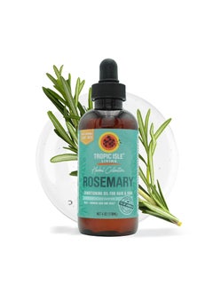 Tropic Isle Living Herbal Collection Jamaican Black Castor Oil (Rosemary) 4oz | Revitalizing & Nourishing Oil for Hair, Skin & Scalp | Promotes Hair Growth, Stimulates Scalp & Adds Shine | Paraben-Free & Cruelty-Free 