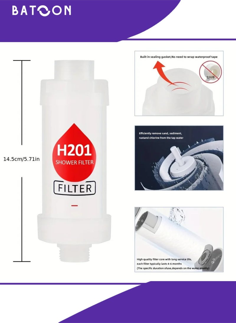 Batoon 3 Pack Vitamin C Shower Filter, Shower Head Filter for Removing Chlorine Fluoride Deposits, Purifies Water with Beads, Helps with Dry Skin and Hair Loss, Easy to Install - Image 5