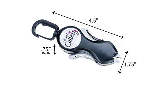 Thread Cutterz Short Nose Stainless Steel Snippers with Serrated Blade, Retractable Cord and Clip - Image 2