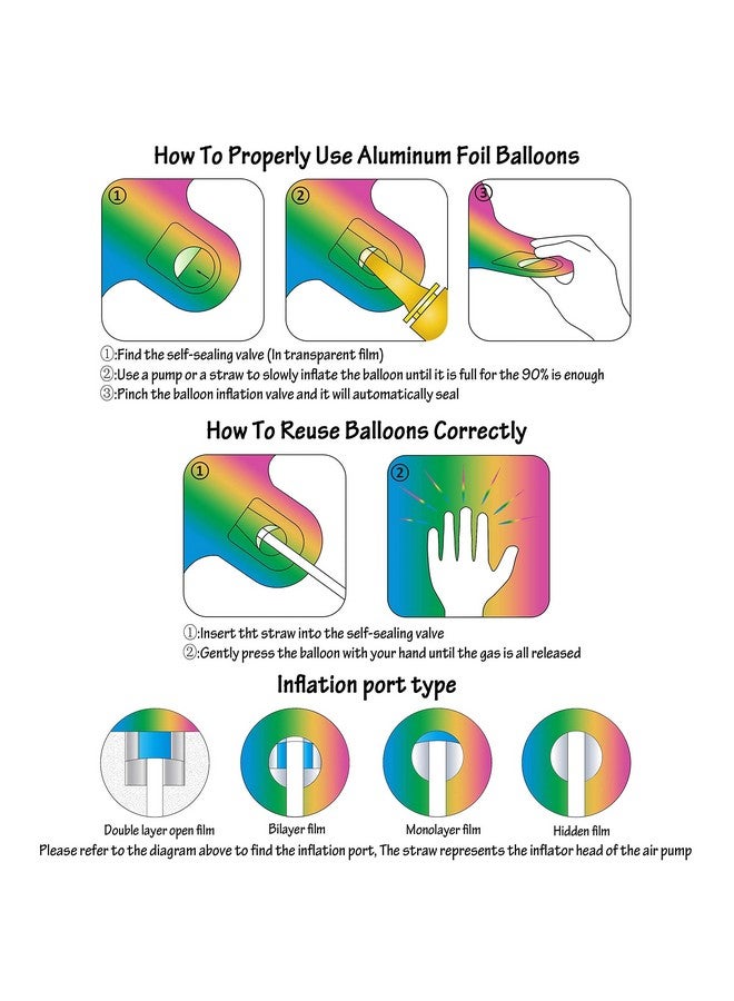 CHANGZHONG 40 Inch Rainbow Digit Helium Foil Birthday Party Balloons (Dark Rainbow 6) - Image 4