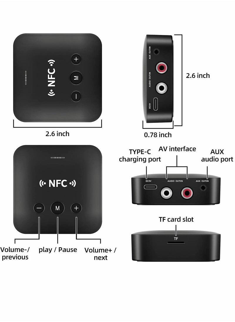 SYOSI - Bluetooth Transmitter Receiver for TV Earphone Car Home Stereo System 2 in 1 Wireless Adapter Low Latency Long Range 5.0 Audio - Image 1