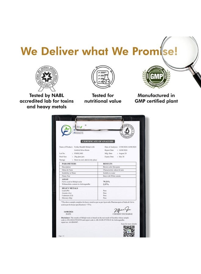 FYTIKA فيتيكا شيلجيت/شيلاجيت ذهب وفضة راتنج-20 غ|100% شيلجيت هيمالايا الأيورفيدي|سوارن بهاسام،راجات بهاسام،أشواغاندا،موسلي أبيض،غوكشورا|للقوة،القدرة على التحمل والطاقة،1 عدد،20 غرام - Image 3