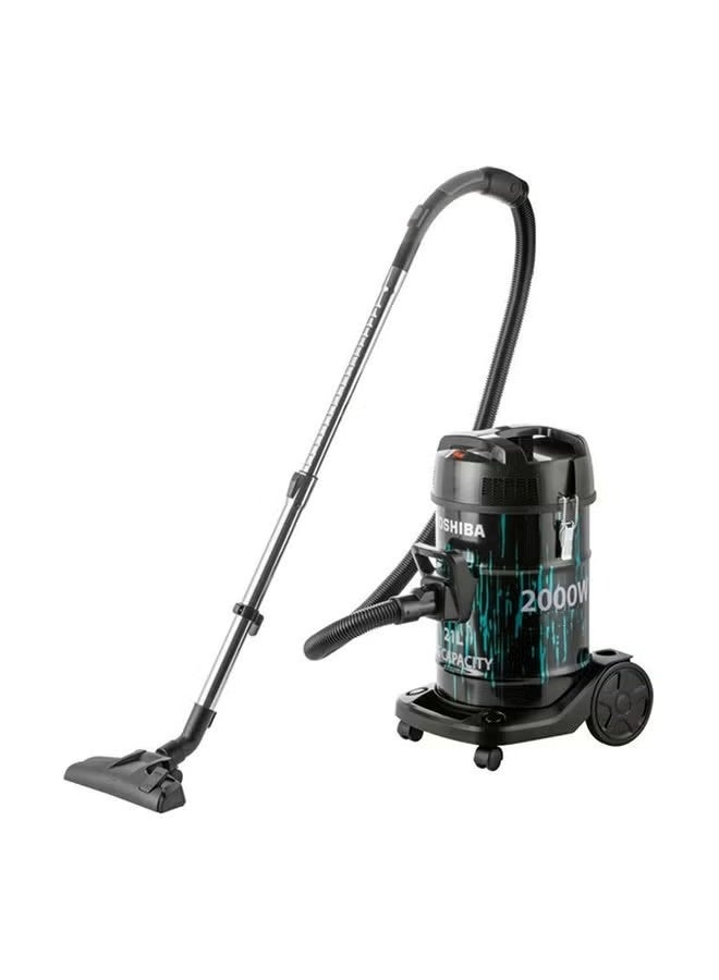 Toshiba Vacuum Cleaner VC-DR200ACME(B) 21 L, Blowing Function, Pull Handle On Dust Tank, Precise & Adjustable Airflow, 21L, 2000 W, Black/Aqua 21 L 2000 W 6221284002120 Black/Aqua - Image 1