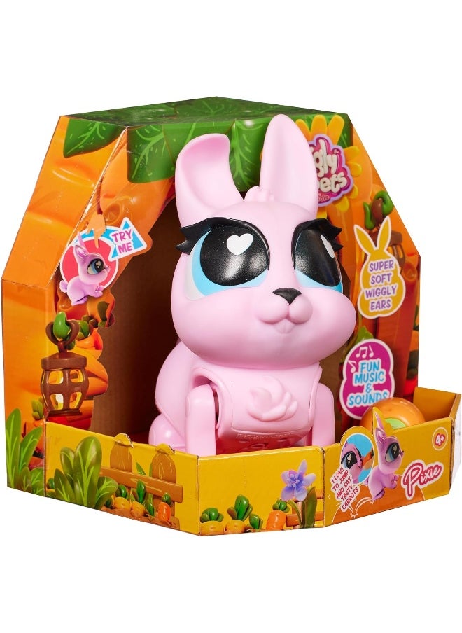 Jiggly Pets - Jiggly Pets Pixie the Rabbit Toy with Sound (20 cm, Pink) - Image 1