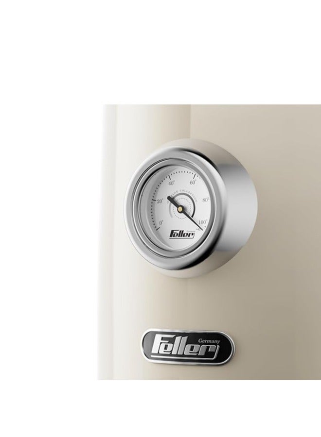 Feller Germany, Retro Style 1.7L Kettle with Thermometer, 2200 W, Stainless Steel Body, STRIX Controller, Dry Boil & Automatic Switch-Off, Ek200, (Cream) - Image 3