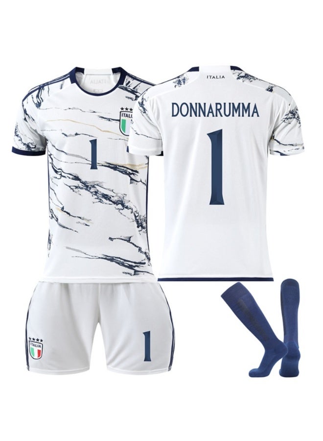 UEFA Euro 23-24 Italy Away Football Jersey DONNARUMMA #1 Fan Football Jersey/Shorts Socks Gift Set Teen Sizes and Adult Sizes - Image 1