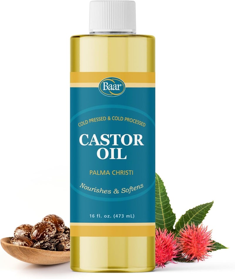 Baar Cold-Pressed Castor Oil - 16 Ounces, Hexane Free, Nourishes & Softens - Image 1