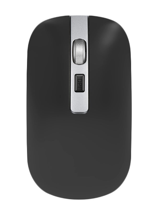 NIBEMINENT Rechargeable Bluetooth Mouse With USB Adapter Black/Silver - Image 2