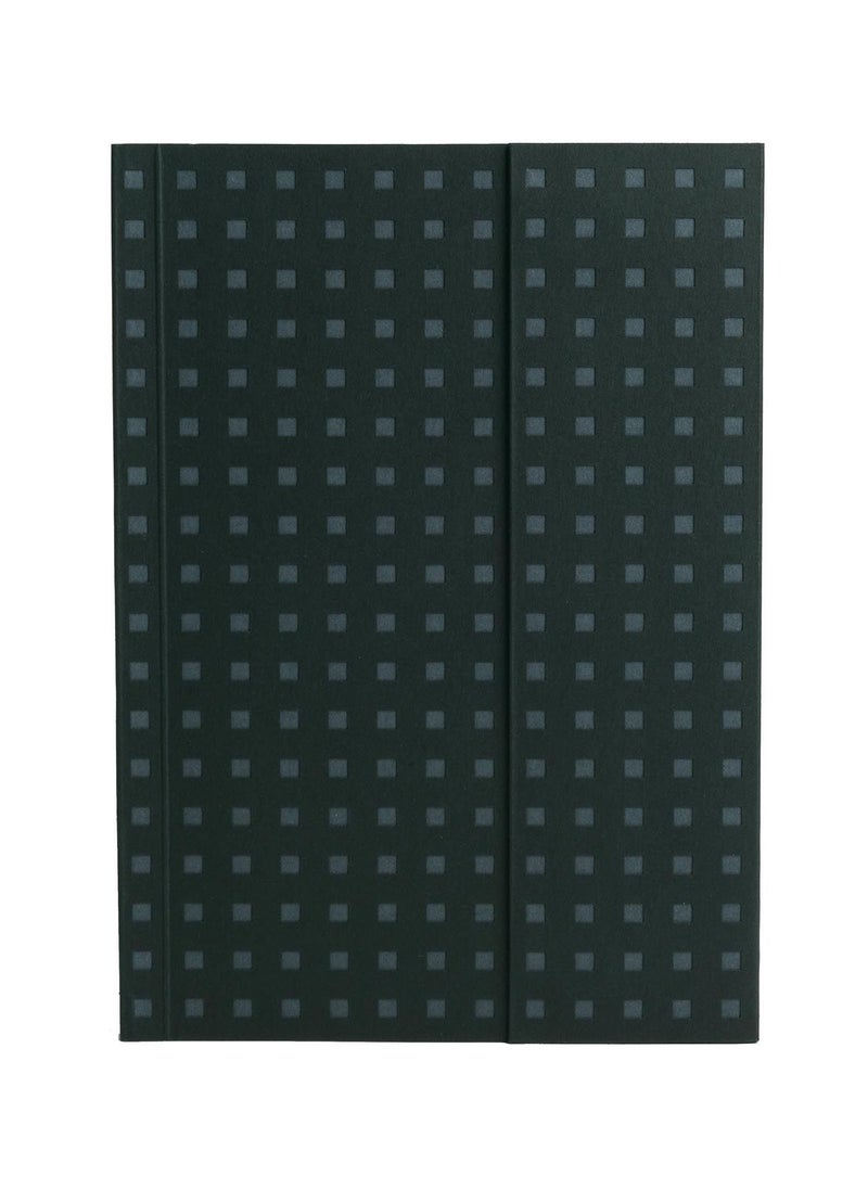 Paper-Oh - Quadro Black on Grey B6 Unlined Wrap Closure 112 Pages 100gsm Notebook - Image 1