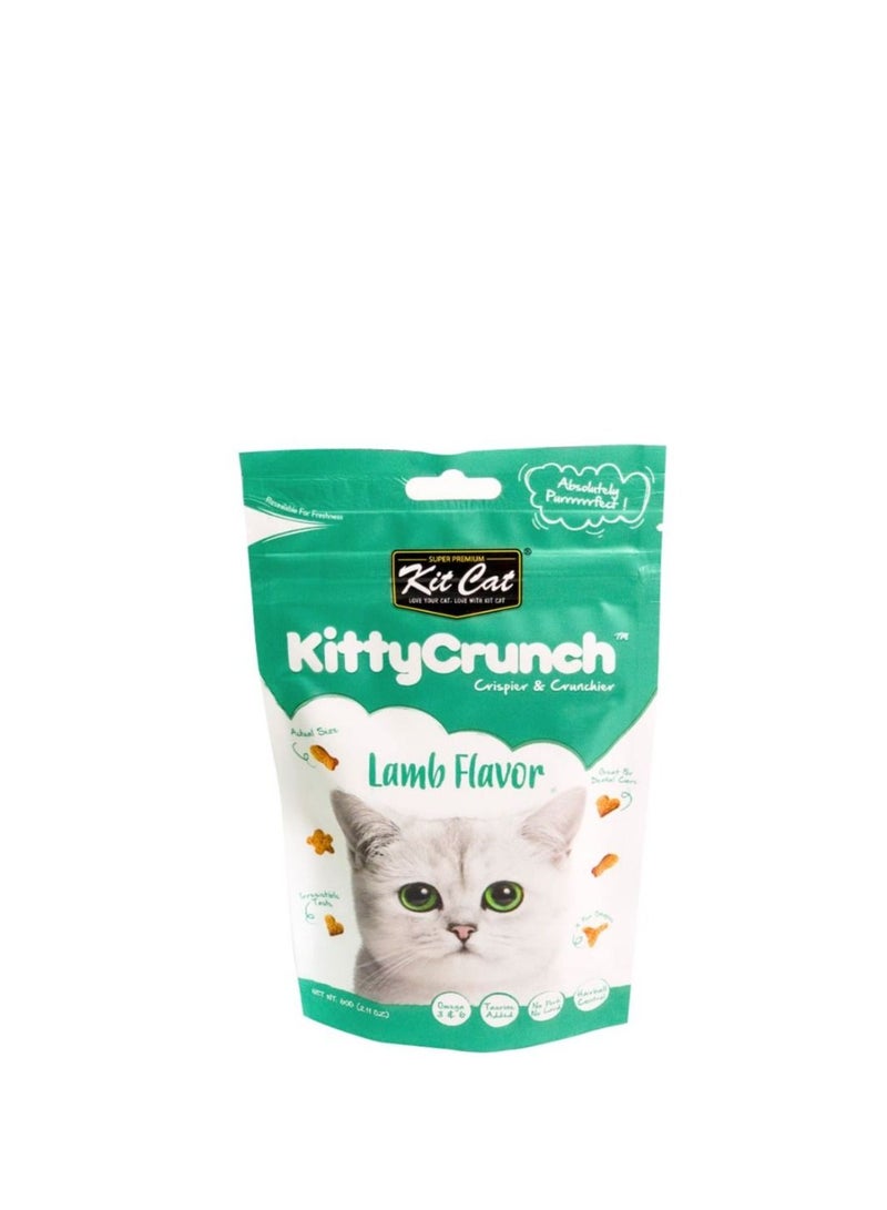 Kit Cat Kitty Crunch Lam Flavor Cat Treat 60g, Turquoise