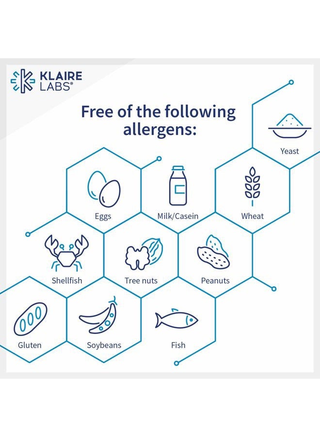 Klaire Labs بيربرين HCI 500 ملغ - مكمل بيربرين - خالي من الغلوتين، مضاد للحساسية (120 كبسولة) - Image 4