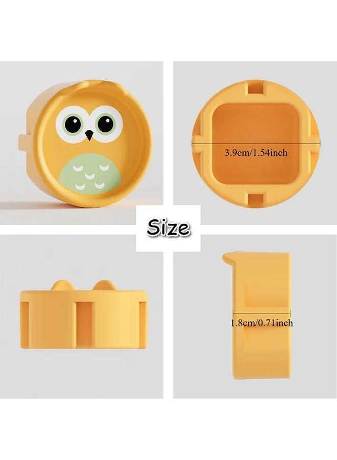 Yellow 8pcs European Standard Socket Covers Dustproof Shockproof 2 Hole Outlet Safety - Image 4