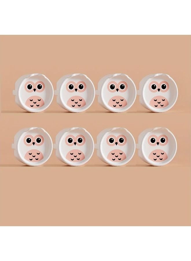 Yellow 8pcs European Standard Socket Covers Dustproof Shockproof 2 Hole Outlet Safety - Image 2