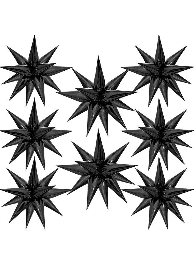 ZAKVOOR 100 Pcs Mylar Starburst Balloons Explosion Star Foil Balloons 12 Point Cone Spike Balloons Party Decoration Supplies For Halloween Birthday Wedding Anniversary Backdrop (Black) - Image 2