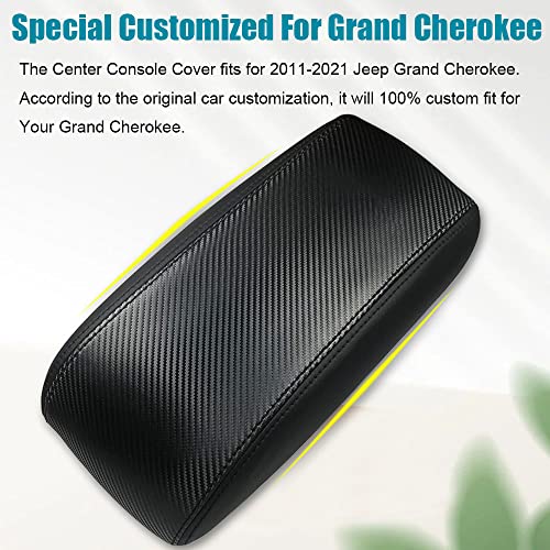 LEXLEY For Dodge 2011-2020 Durango Accessories Front Armrest Box Cover Center Console Pad Waterproof Anti-Scratch Leather Protector Covers,Not Fit 2021-2022 Durango-Carbon fiber - Image 5