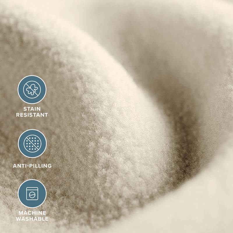 Bare Home Polar Fleece Blanket - King - Oyster - Warm & Cozy - Premium Fleece - Throw for Bed, Sofa, Camping, Travel and Cold Nights - Lightweight Blanket (King, Oyster) - Image 4