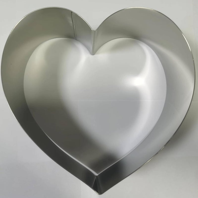 SADYFON 8 Inch Heart Shaped Cake Pan, Bottomless Cake Mould for Wedding, Stainless Steel, Measuring 8 x 3 inches (20 x 8 cm) - Image 1