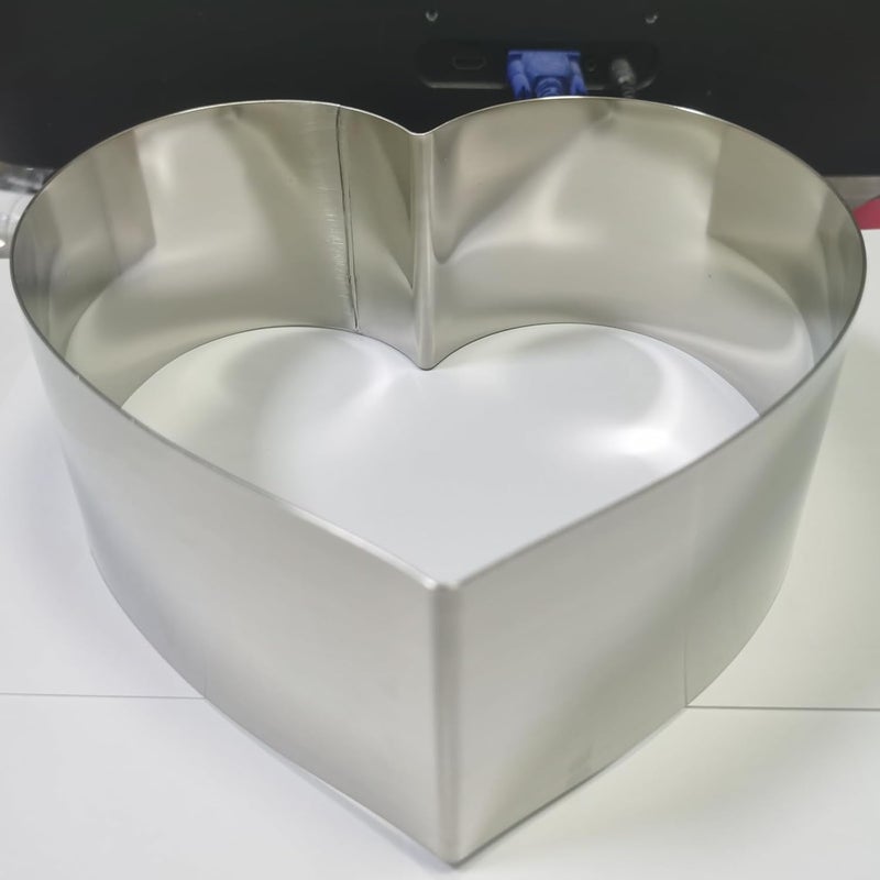 SADYFON 8 Inch Heart Shaped Cake Pan, Bottomless Cake Mould for Wedding, Stainless Steel, Measuring 8 x 3 inches (20 x 8 cm) - Image 4