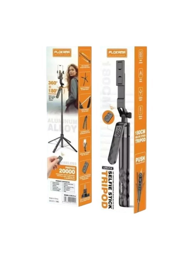 P10  360° Auto Tracking Tripod Light & Remote – Perfect for Vlog GoPro TikTok  and Live Streaming - Image 1