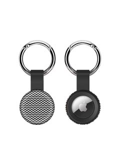 Airtag Case Metal Key Ring with Tough Case for Apple Airtag cover - Chevron Tiles