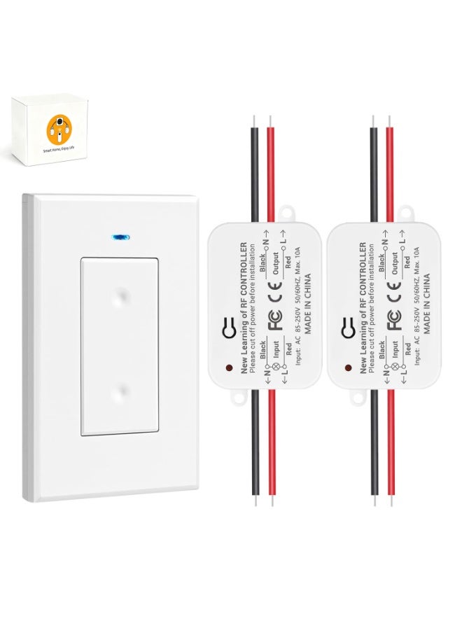 مفتاح ضوء لاسلكي مفتاح التحكم عن بعد مفتاح ذكي مفتاح RF433 لا أسلاك مطلوبة 30m نطاق سهل التثبيت للمنزل حمام غرفة النوم درج CE - Image 1