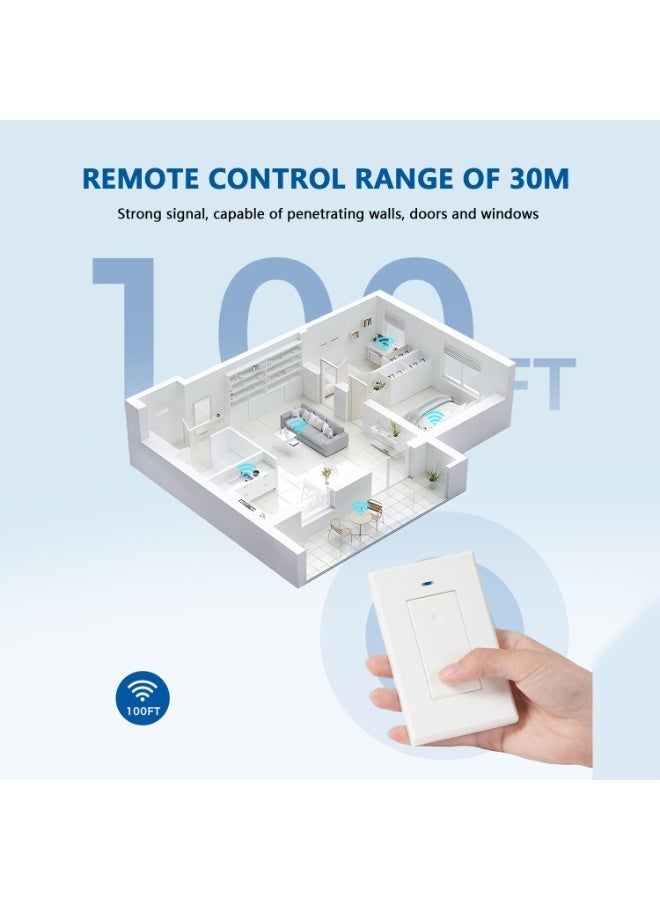 مفتاح ضوء لاسلكي مفتاح التحكم عن بعد مفتاح ذكي مفتاح RF433 لا أسلاك مطلوبة 30m نطاق سهل التثبيت للمنزل حمام غرفة النوم درج CE - Image 2