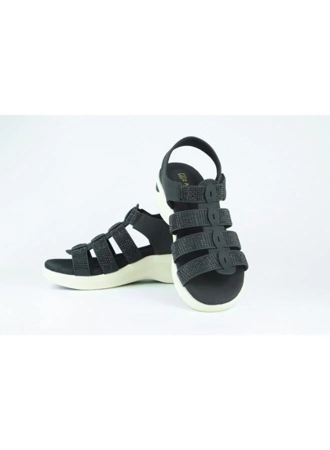 Zayna Black 221-359 Zayna Women's Strappy Slingback Wedge Sandals 24ABT54A Black for Women | Best Price UAE