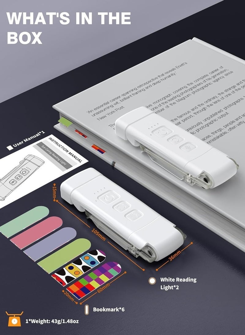 ضوء قراءة قابل للتثبيت على الكتاب ضوء قراءة محمول للقراءة في السرير 3 ألوان و 5 درجات سطوع قابلة للتعتيم للعناية بالعين مصباح كتاب قابل للشحن مع مؤقت 30 أو 60 دقيقة لمحبي القراءة ليلاً للأطفال - Image 4