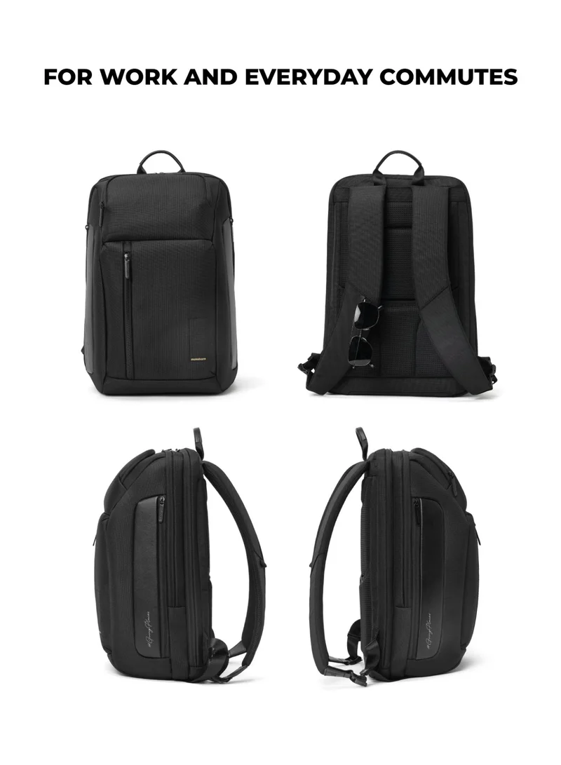 موكوبارا للتجارة ذ.م.م The Transit Backpack Pro - Water-Resistant Nylon Vegan Leather | Money Moves, Black