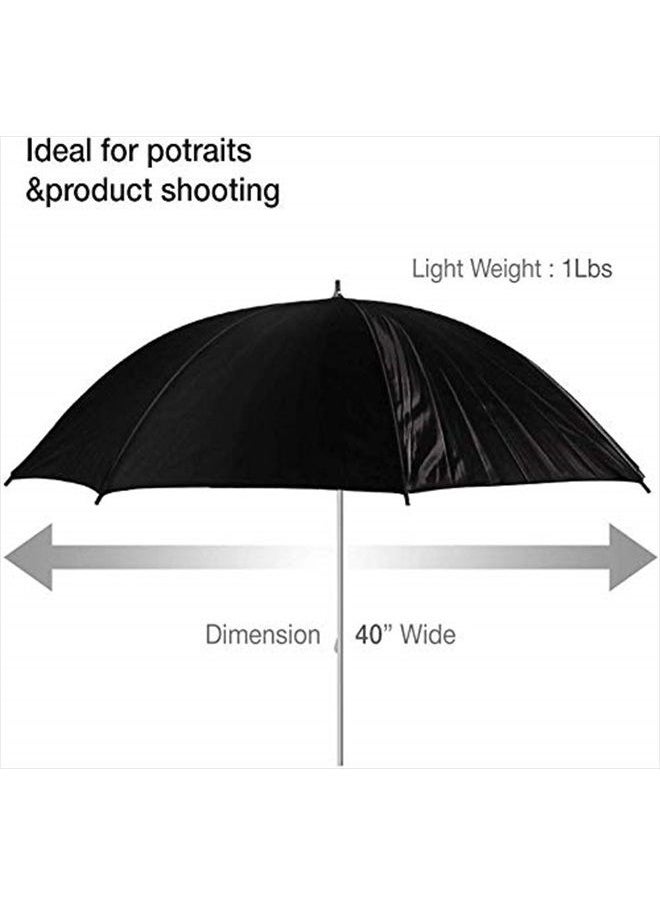 LimoStudio - [2 Pack] 33 inch Diameter Double Layer Black / Silver Photo Umbrella Lighting Reflector for Contrast, Concentrative Light, AGG127 - Image 1