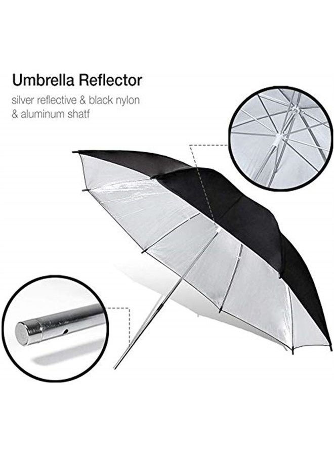 LimoStudio - [2 Pack] 33 inch Diameter Double Layer Black / Silver Photo Umbrella Lighting Reflector for Contrast, Concentrative Light, AGG127 - Image 1