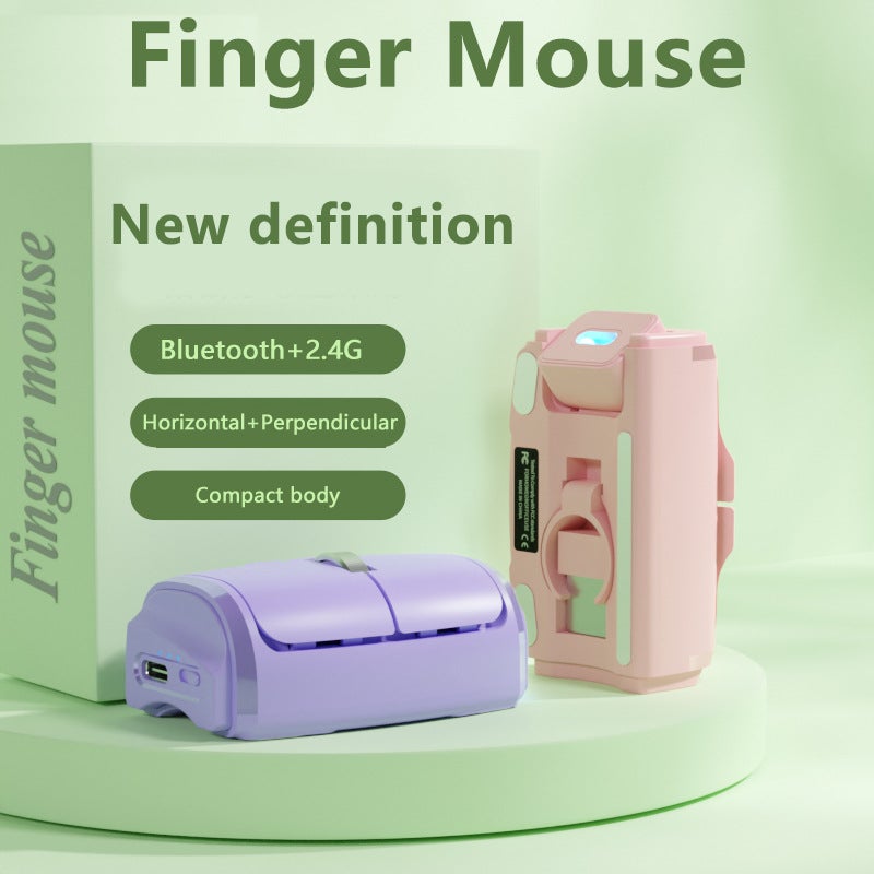 BT Dual-use for finger and desktop Dual-mode Bluetooth 5.0+2.4G with built-in battery Pink - Image 2