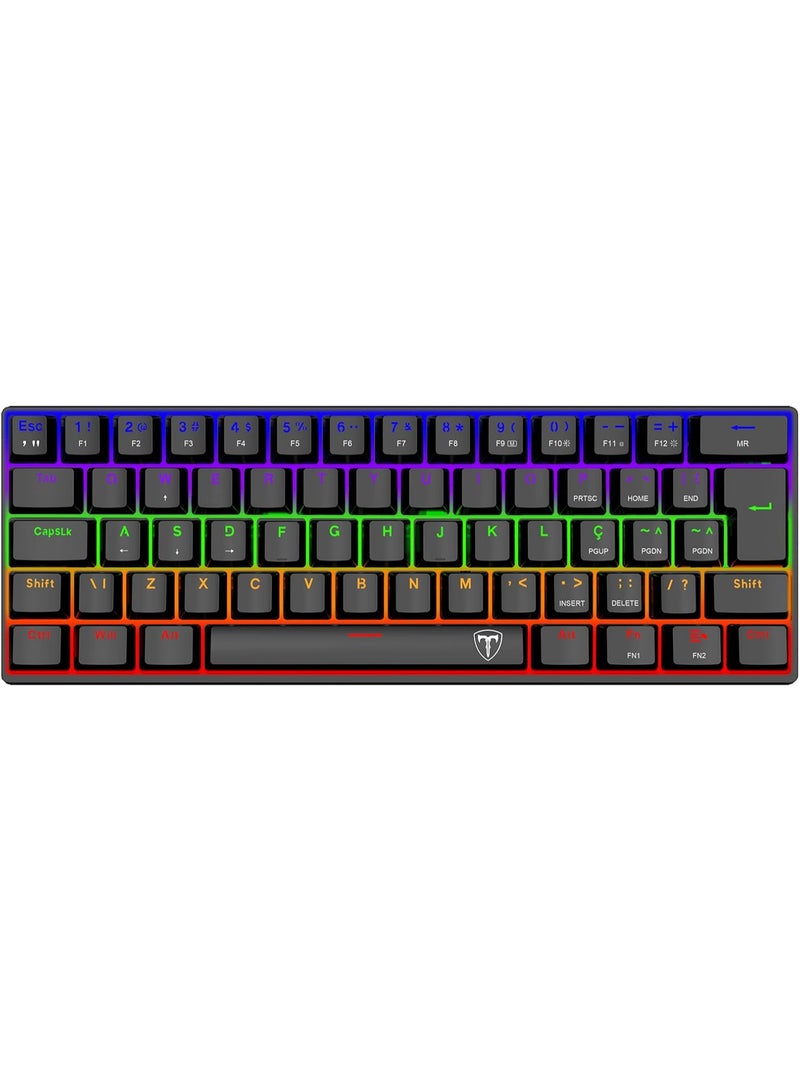 تي-داجر T-Dagger ARENA T-TGK321 60% Mechanical Gaming Keyboard (Red Switch) - Black - Image 1
