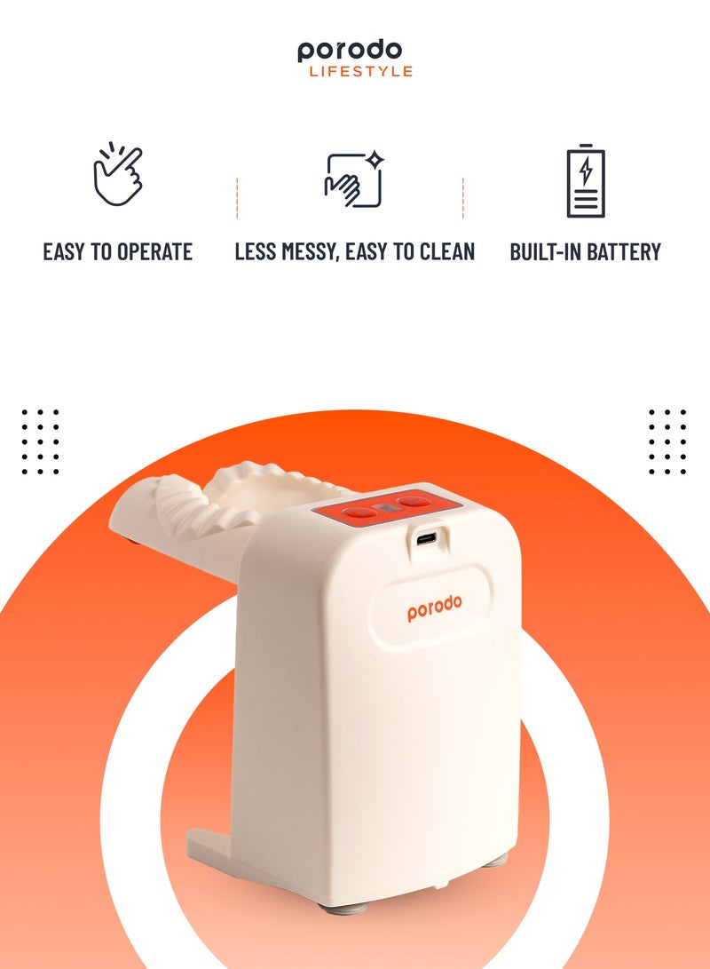 Portable Dumpling Maker / Less Messy / Easy to Clean / 2 Speeds Modes / 1500 Dumplings on a Single Charge - White