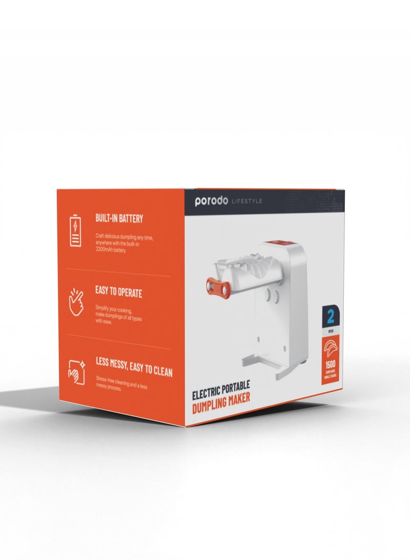 Portable Dumpling Maker / Less Messy / Easy to Clean / 2 Speeds Modes / 1500 Dumplings on a Single Charge - White